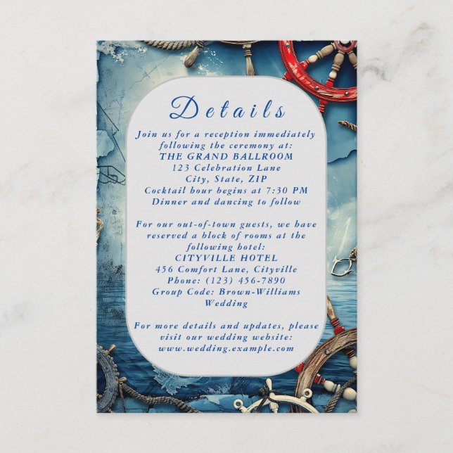 Rustic Chic Nautical Wedding Enclosure Card (Front)