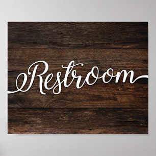 Rustic Chic RESTROOM Sign Print