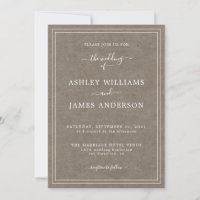 Rustic Chic Script Kraft Paper Wedding