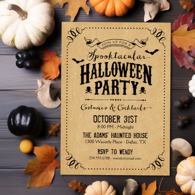 Rustic Chic Spooktacular Halloween Party Invitation (Creator Uploaded)
