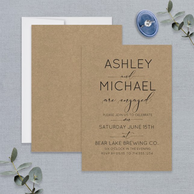 Rustic Chic Typography Engagement Party Invitation (Creator Uploaded)