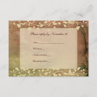 Rustic Chic Warm Colours rsvp with envelopes Card