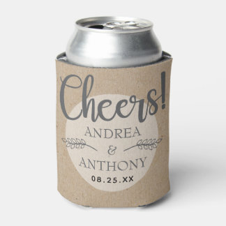 Rustic Chic Wedding Can Cooler