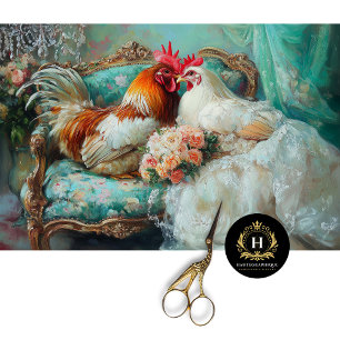 Rustic Chic Wedding Chickens Furniture Decoupage Tissue Paper