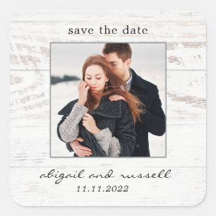 Rustic Chic Wedding Save The Date Stickers