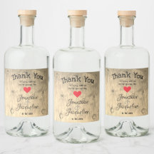 Rustic Chic Wedding Thank You Personalised Names