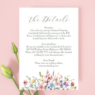 Rustic Chic Wildflower Garden Wedding Enclosure Card
