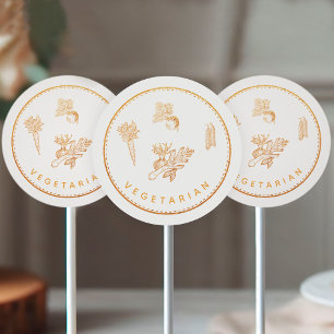 Rustic Chic Wildflowers Vegetarian Meal Choice Classic Round Sticker