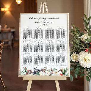 Rustic Chic Winter Floral Wedding Seating Chart
