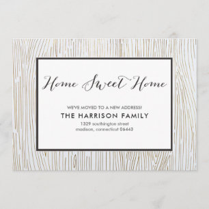 Rustic Chic Wood Sweet Home Moving Announcement