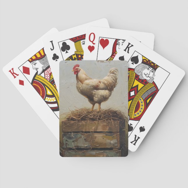Rustic Chicken and Nest Playing Cards (Back)