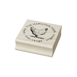 Rustic Chicken Egg Farm Custom Egg Carton Stamp