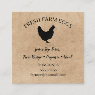Rustic Chicken Egg Farmer Business Card Poultry