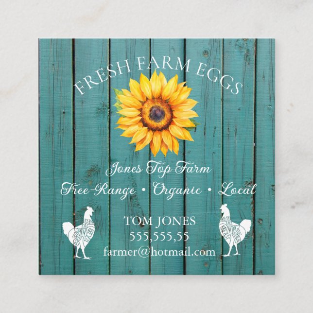 Rustic Chicken Egg Farmer Business Card | Poultry  (Front)