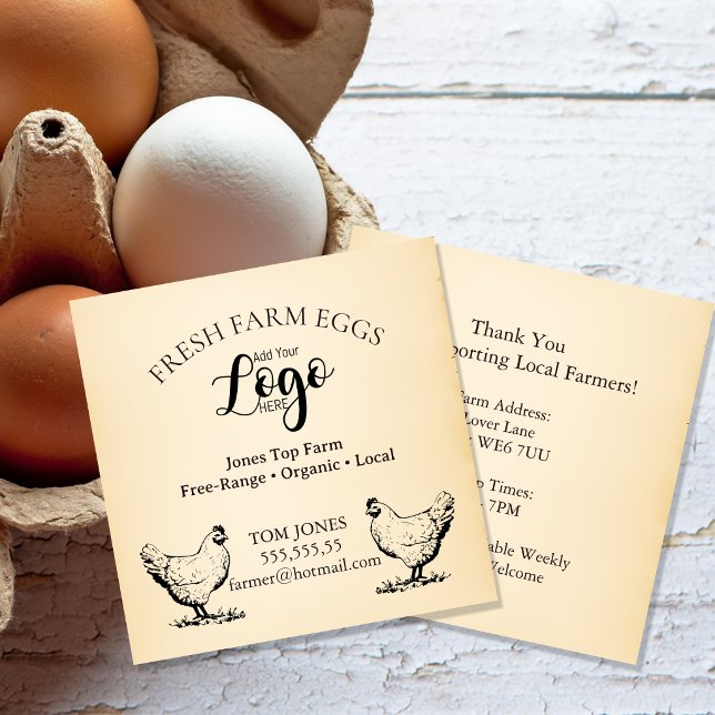 Rustic Chicken Egg Farmer Business Card | Poultry  (Creator Uploaded)