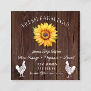 Rustic Chicken Egg Farmer Business Card   Poultry 