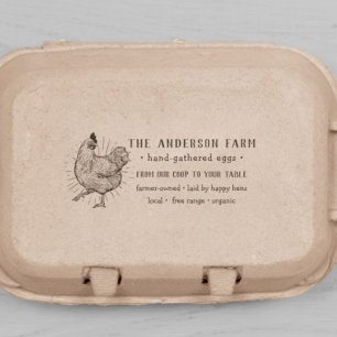 Rustic Chicken & Hand Written Type Fresh Eggs Self-inking Stamp