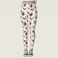 Rustic Chicken Pattern Leggings