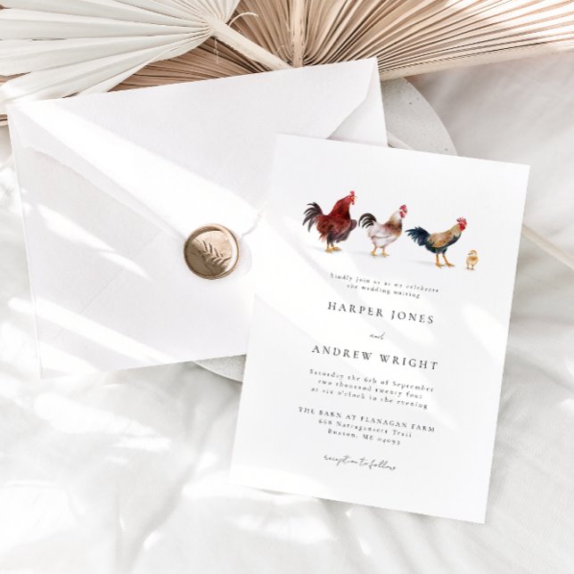 Rustic Chicken Wedding Invitation (Creator Uploaded)