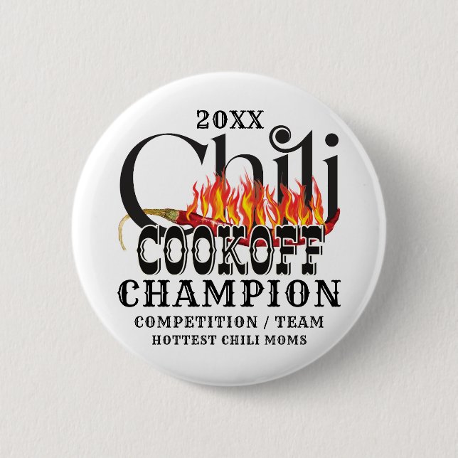 Rustic Chilli Cook Off Team Contest Winner Champio 6 Cm Round Badge (Front)
