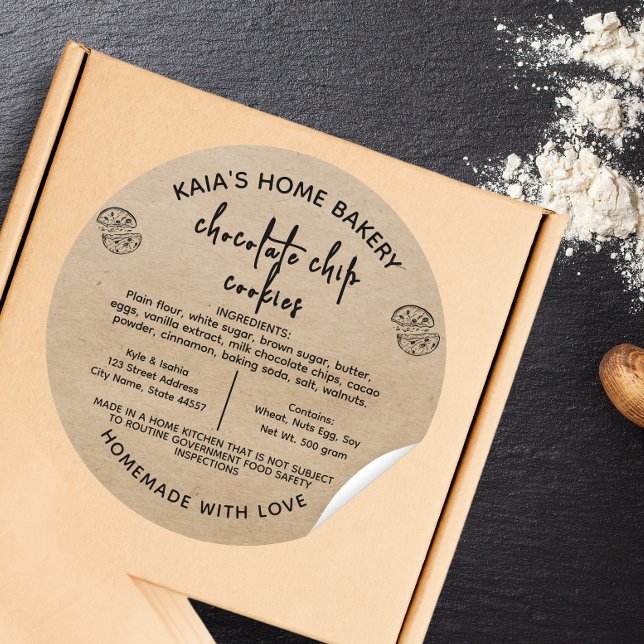 Rustic Chocolate chip Cookies Label  (Creator Uploaded)