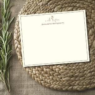 Rustic Chocolate Dandelion Stationery Note Card