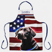 Rustic Chocolate Lab on Flag