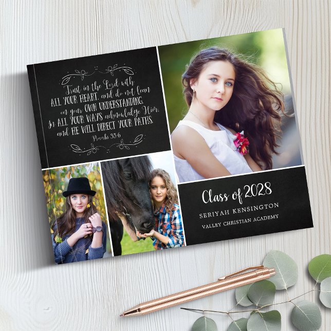 Rustic Christian Bible Verse Graduation Photo Guest Book (Rustic Christian Bible Verse Graduation Photo Guest Book)