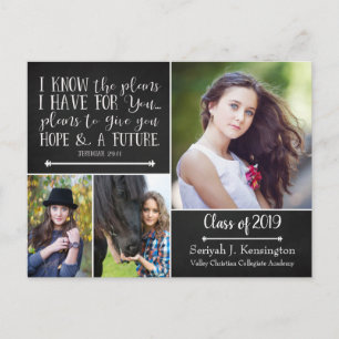 Rustic Christian Graduation Bible Verse Postcard