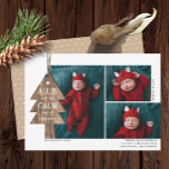 Rustic Christmas 3 Photo Birth Announcement<br><div class="desc">A new baby is such a blessing! Share your joy with family and friends with these rustic styled Christmas birth announcement 3 photo collage cards! They feature a wood tree ornament overlay, with the words, "ALL IS not as CALM as it appears" (in the peaceful newborn baby photos you likely...</div>