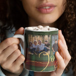 Rustic Christmas 4 photos red green plaid joyful Coffee Mug<br><div class="desc">Elegant stylish plaid tartan faux gold Joyful script 4 family photo collage traditional red forest green holiday coffee mug with your custom personalised text.</div>