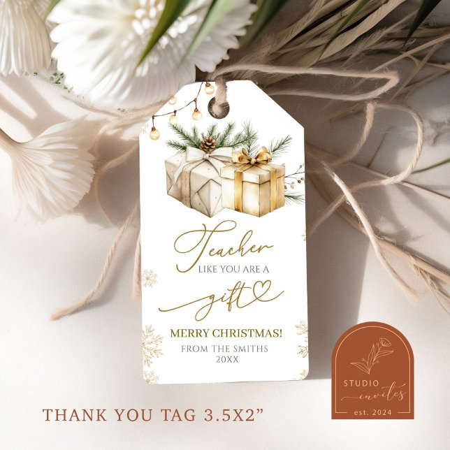 Rustic Christmas Appreciation Teacher Gift Tags (Creator Uploaded)