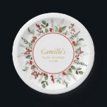 Rustic Christmas Baby Shower Paper Plate<br><div class="desc">Bring a touch of Christmas charm to your baby shower celebration with our Winter Greenery paper plates. Matching items in our store Cava party design</div>