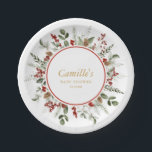 Rustic Christmas Baby Shower Paper Plate<br><div class="desc">Bring a touch of Christmas charm to your baby shower celebration with our Winter Greenery paper plates. Matching items in our store Cava party design</div>