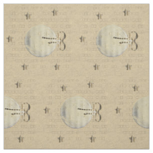 Rustic Christmas Ball Gold Stars Holiday Season Fabric