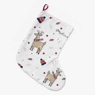 Rustic Christmas Boho Personalised Large Christmas Stocking