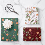 Rustic Christmas Botanicals Wrapping Paper Sheets<br><div class="desc">Rustic Christmas botanical pattern gift wrapping paper sheets. Watercolor illustration of a branch,  pine tree leaves,  berries,  mistletoe,  oranges,  and cinnamon stick.</div>