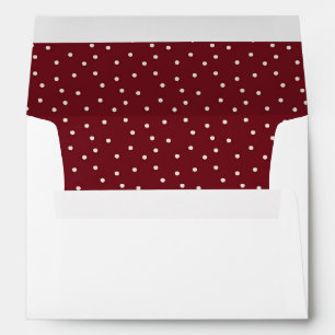 Rustic Christmas Burgundy & White Polka Dots Envelope