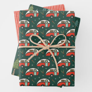Rustic Christmas Camping Wrapping Paper Sheet