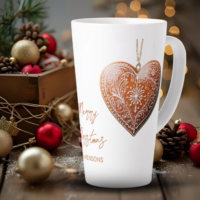Rustic Christmas Cookie Decorated Traditional Latte Mug (Creator Uploaded)