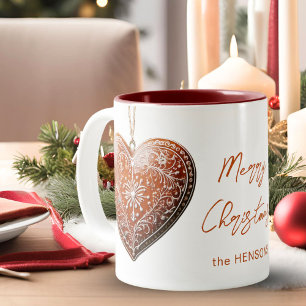 Rustic Christmas Cookie Decorated Traditional Two-Tone Coffee Mug