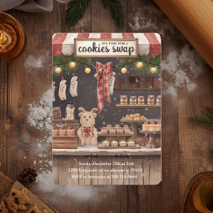 “Rustic Christmas Cookie Swap Invitation