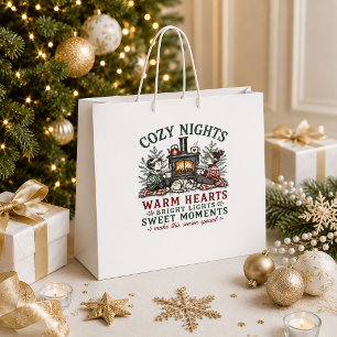 Rustic Christmas Cosy Holiday Gift Bag Decoration