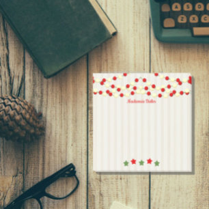 Rustic Christmas Cranberry and Popcorn Post-it Notes