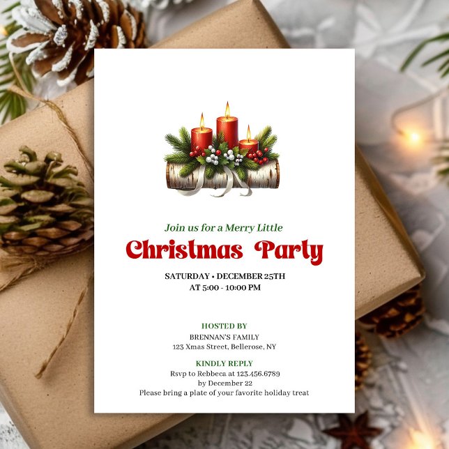 Rustic Christmas Decoration Holly Berries Invite (Rustic Christmas Decoration Holly Berries Invite)
