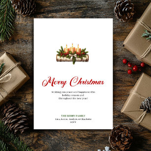 Rustic Christmas decoration pine wreath editable   Holiday Card