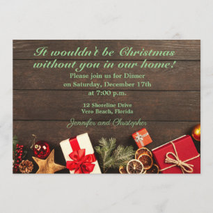 Rustic Christmas Dinner Invitation