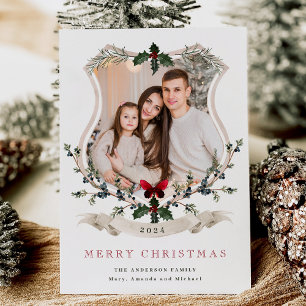 Rustic Christmas Family Photo Holiday Card