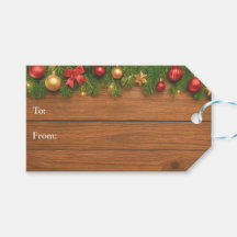Rustic Christmas Gift Tag – Customizable Holiday