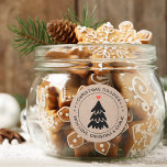 Rustic Christmas Goodies Heart Personalised Classic Round Sticker<br><div class="desc">A rustic kraft paper sticker with heart and modern curve typography.</div>